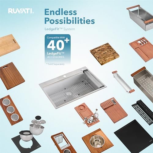 Ruvati 33x22-in 16-Gauge Workstation Topmount Kitchen Sink - RVH8003 - Image 5