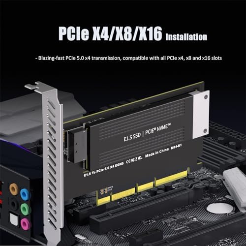GLOTRENDS M14 E1.S to PCIe 5.0 X4 Adapter Card for EDSFF NVMe SSD - Image 6