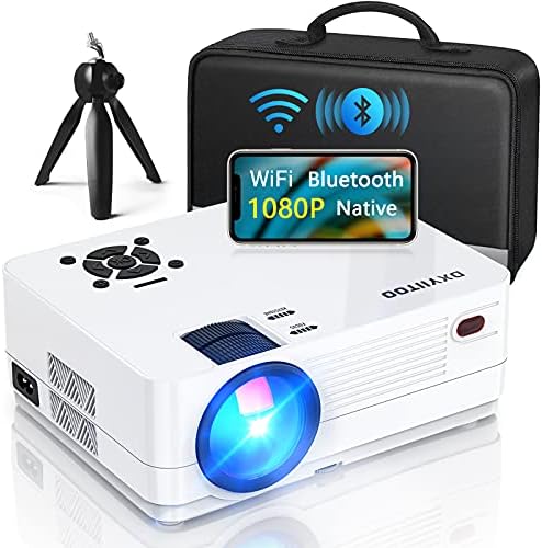 Native 1080P Projector with WiFi 6 and Two-Way Bluetooth, Full HD Video Projector for Outdoor Movies, 300" Display Projector 4k Home Theater, Compatible with iOS/Android/PC/XBox/PS4/TV Stick/HDMI/USB by DxyiitooHomeMovieProjector