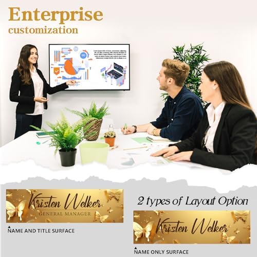 Custom Office Name Plate for Desk - Personalized Gifts for Coworkers, Boss, Employees, Teacher, Nurse - Office Decor for Women Men - Employee Appreciation Gifts (Golden Butterfly) - Image 4