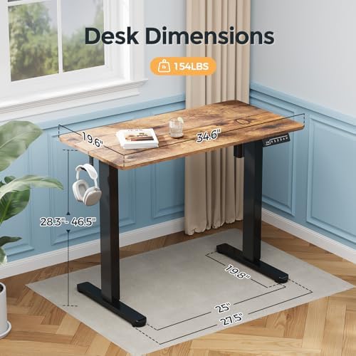 Small Electric Standing Desk, 35" Sit Stand Rising Desk - Image 2