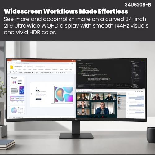 LG UltraWide 34" WQHD Curved 144Hz HDR10 Monitor 34U620B-B | 1-Pack Bundle - Image 6