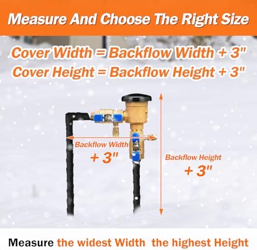 TOHONFOO Backflow Preventer Cover, Pipe Freeze Insulation, 30"Wx24"H, Black - Image 2