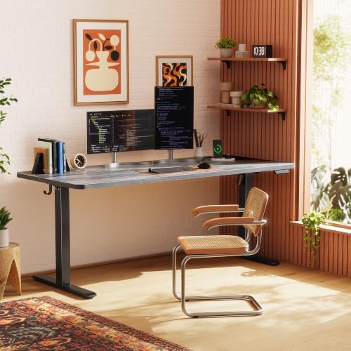Huuger 63 X 24 Inch Electric Standing Desk with Power Outlets - Image 2