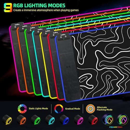 Wireless Charging Mouse Pad, RGB Gaming Desk Mat, 31.5"x15.7" - Image 4