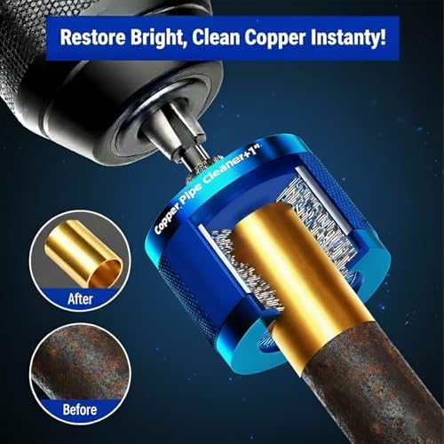 Copper Pipe Cleaner Kit, 1/2" 3/4" 1" Drill Tube Cleaning Tool - Image 3