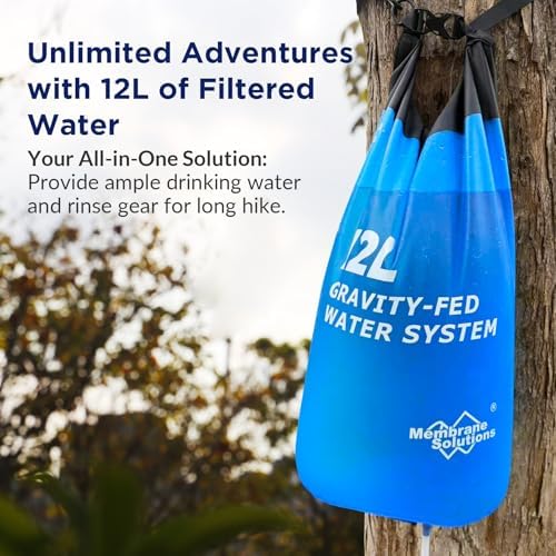 Membrane Solutions 12L Gravity Water Filter Max with Shower for Camping - Image 3