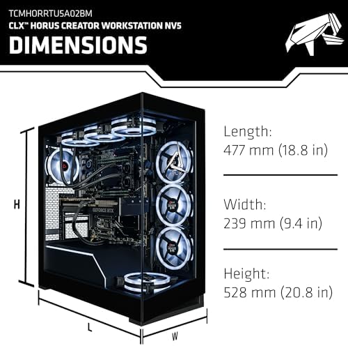 CLX Horus Creator Workstation - AMD Ryzen Threadripper 9980X 3.2GHz, GeForce RTX 5090, 4TB NVMe M.2 SSD, 256GB DDR5 ECC Memory, 360mm AIO, WiFi, Windows 11 Pro, Black, AI-Accelerated - Image 6