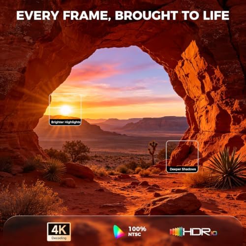 Smart Projector-4K with Wifi Bluetooth, AI Auto Focus Keystone Outdoor Home Theater VIDAA Movie Projector Built-in Apps, 60W Dolby, Airplay, Voice Control, Live TV, Ceiling, Gaming, Camping - Image 4