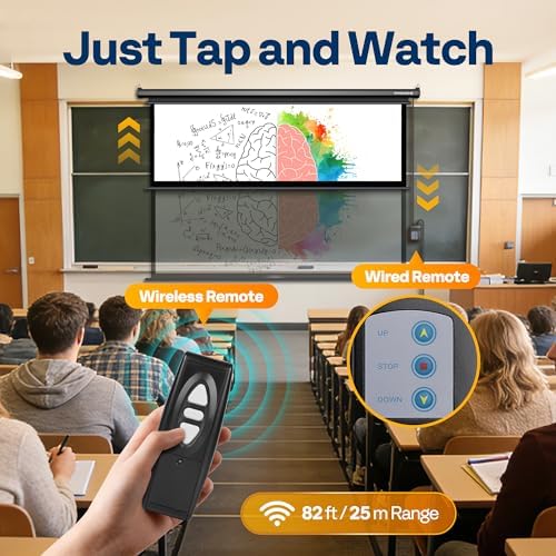 VIVOHOME 100 Inch 16:9 Motorized Projector Screen, Black - Image 3