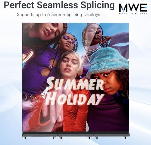 80 Inch LED Digital Signage Display, Foldable Seamless Stitching Kiosk, P1.86 GOB LED Screen Poster with Flight Case, Commercial Advertising Display for Events, Rentals and Weddings (Black, 2 Unit) - Image 3