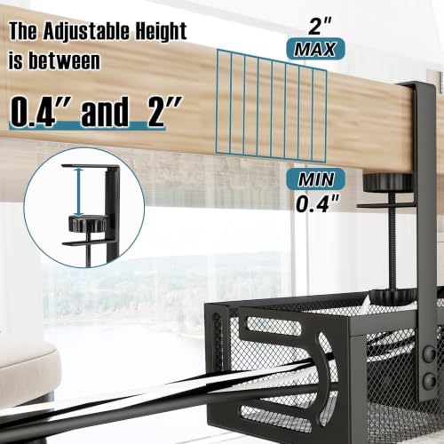 No Drill Under Desk Cable Management Tray, SONATURE 25.3" Cord Organizer for Table, Clamp Mount Desk Cable Management, Premium Carbon Steel Cable Organizer for Office, Home (Black) - Image 4