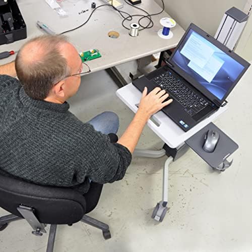 Ergotron – Neo-Flex Rolling Laptop Cart, Mobile Standing Desk Workstation – Laptop, Grey - Image 2