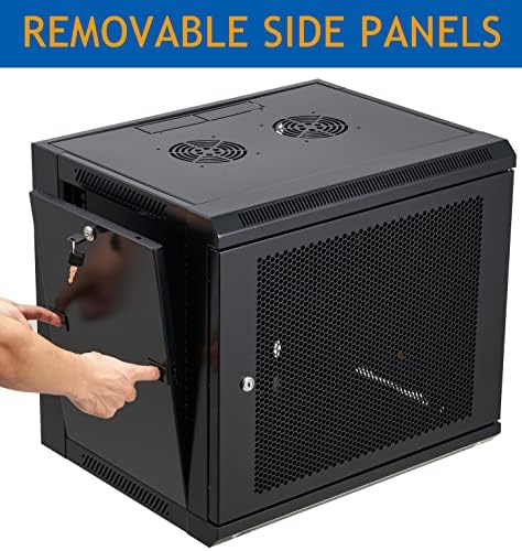 9U Wall Mount Server Cabinet Network Rack Vented Enclosure Locking Door - Image 3
