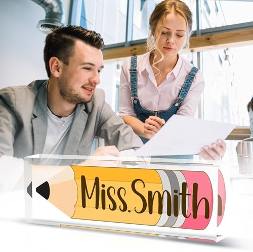 Teacher Name Plate for Desk, Acrylic Desk Name Plate Personalized Office Desk Decor, Teacher Appreciation Gifts Beast Teacher Gifts - Image 3