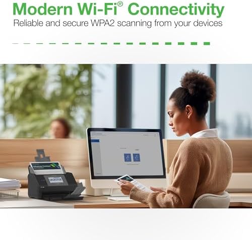 Epson Workforce ES-590W Wireless & USB High-Speed AI & Cloud Ready Desktop Color Duplex Document Scanner for Mac & PC, up to 45 ppm, Large 4.3" Color Touchscreen, 100-Page Auto Document Feeder - Image 3