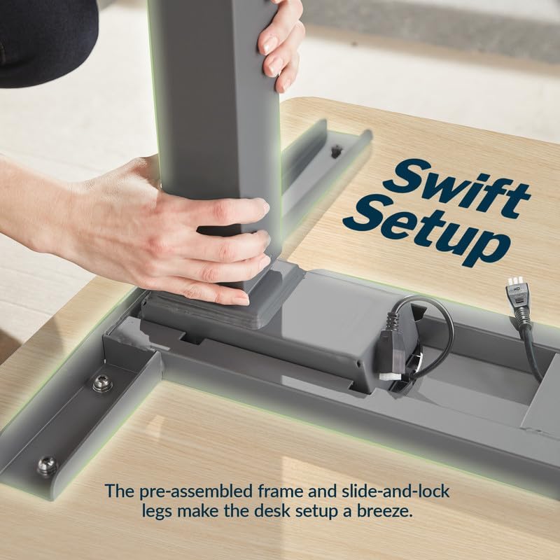 Vari ComfortEdge Electric Standing Desk – 72x30 – Light Wood/Slate - Image 5