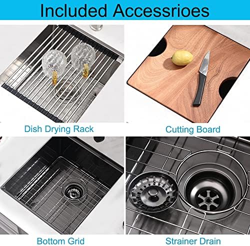 Black Undermount Bar Sink, 12 x 15 Inch - Image 6