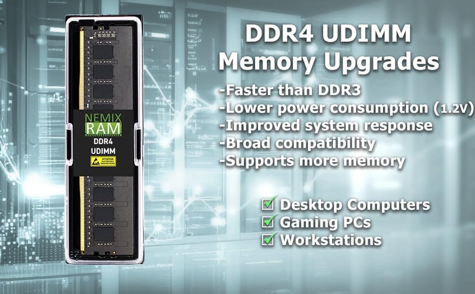 NEMIX RAM 16GB (1X16GB) DDR4 2666MHz PC4-21300 2Rx8 1.2V CL19 288-PIN Non-ECC Unbuffered UDIMM Compatible with Samsung M378A2K43CB1-CTD - Image 4