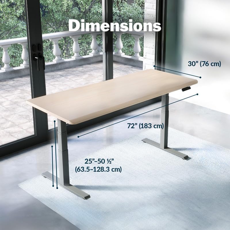 Vari ComfortEdge Electric Standing Desk – 72x30 – Light Wood/Slate - Image 2