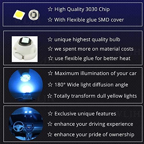 WLJH Ice Blue T3 Neo Wedge LED Bulb for Gauge Cluster and HVAC Lights - Image 4