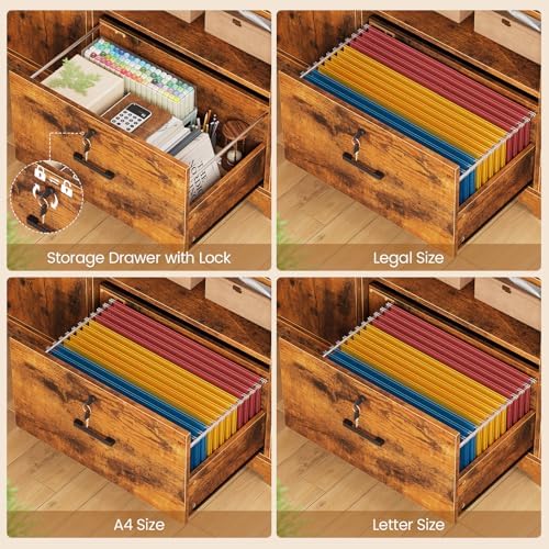 SEDETA 57" L Shaped Standing Desk, Sit Stand Office Desk with Storage Hutch - Image 4