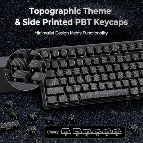 RK ROYAL KLUDGE R75 Wireless Mechanical Keyboard, 75% Percent Topographic Gaming Keyboard Gasket Mount RGB Backlit with Knob & PBT Keycaps, BT5.1/2.4GHz/USB-C, Hot Swappable Cream Switch, Black - Image 5