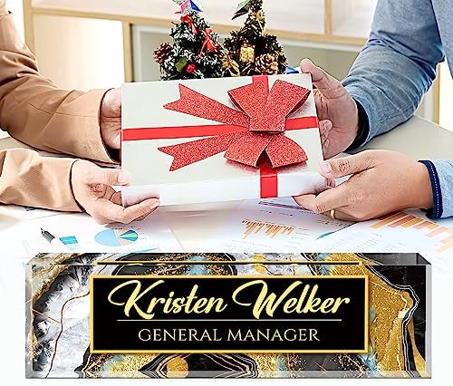 Custom Name Plate for Desk, Desk Name Plate Personalized, Office Decor for Women Men, Acrylic Desktop Accessories, Office Appreciation Gifts for Boss Social Workers Teacher Nurse Employee (Black Coast) - Image 5