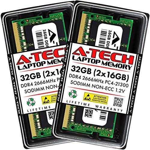 A-Tech DDR4 RAM 32GB Kit (2x16GB) 2666MHz PC4-21300 SODIMM Laptop Memory by A-TechComponents
