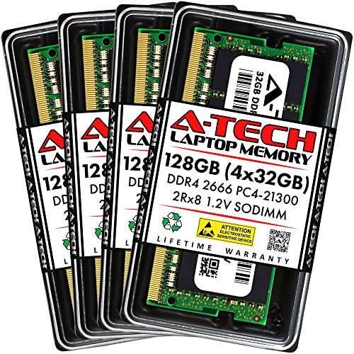 A-Tech DDR4 RAM 128GB Kit (4x32GB) 2666MHz PC4-21300 SODIMM Laptop Memory by A-TechComponents