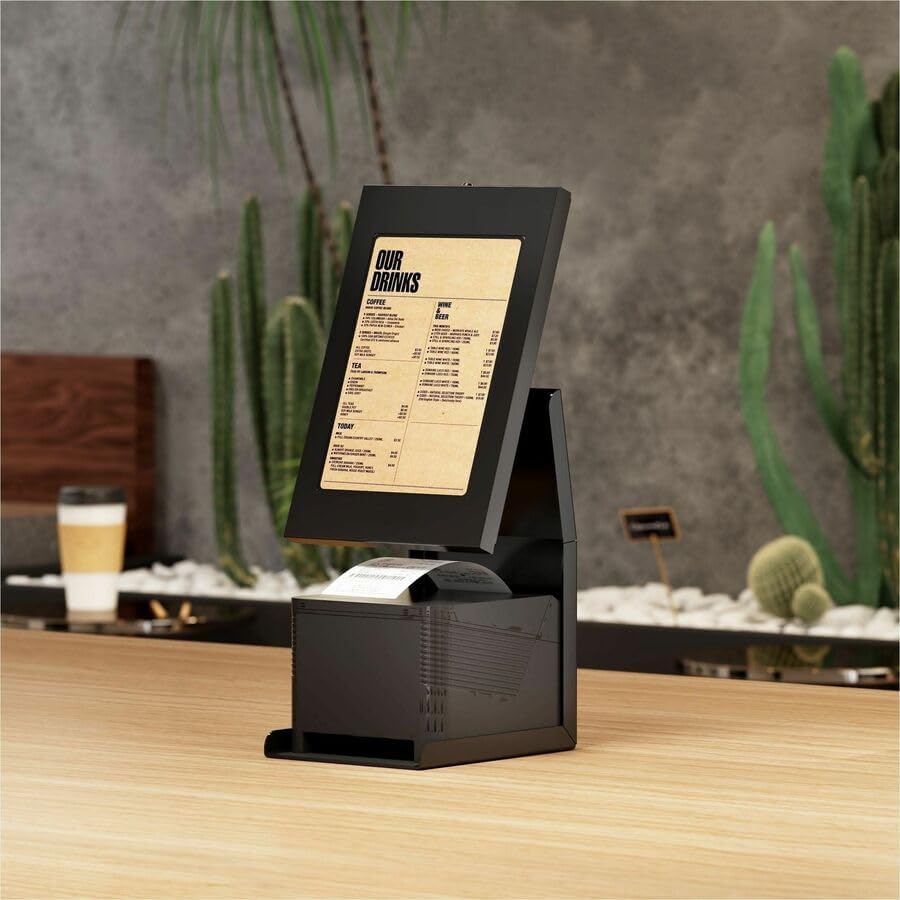 Mount-It! iPad Kiosk Stand with Printer Shelf, Locking Anti-Theft, Black - Image 2