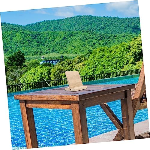Bamboo Blank Sign Desktop Name Plate with Base, for Tabletop Display - Image 2