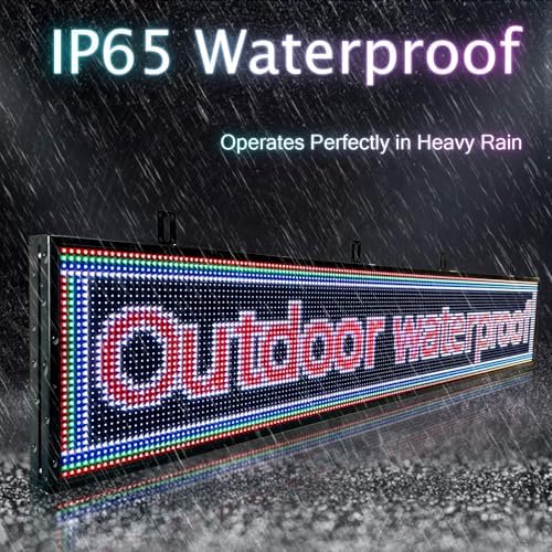 P10 Scrolling Programmable Led Sign For Business Custom Banner Advertising Outdoor Open Digital Led Display Screen Message Board Wifi Control High Brightness Neon Sign 77"X14" - Image 2