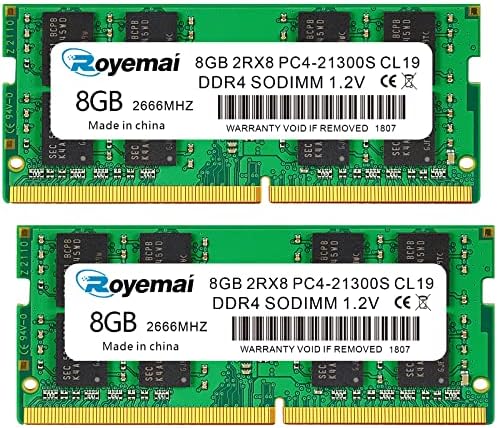 16GB DDR4 21300S PC4 2666 16GB SODIMM, DDR4-2666MHz PC4-21300 CL19 2Rx8 1.2V Non-ECC 260 Pin Laptop Memory Module Ram by DUOMEIQI