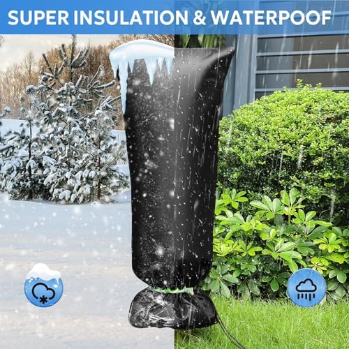 MIXC Outdoor Faucet Covers for Winter Freeze Protection, 15" x 35" Hose Bib Covers for Winter, Reusable Thicker Waterproof Insulated Spigot Cover, 3 Pack - Image 3