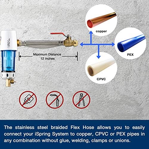 iSpring WSP50GR Spin Down Sediment Filter, Ball Valve Connectors, 50 Micron - Image 4