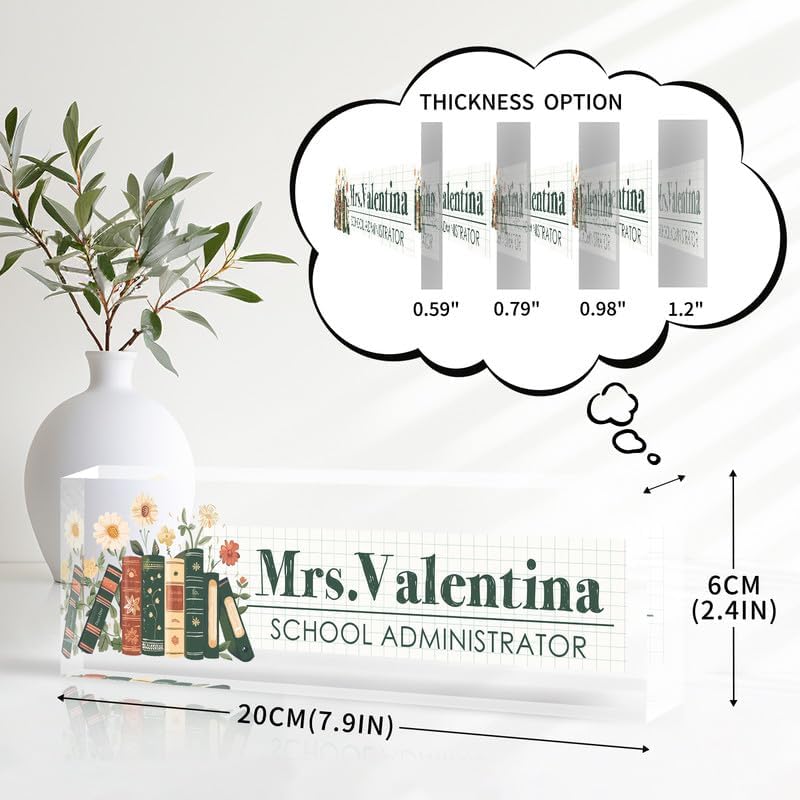 Desk Name Plate Personalized Name Plate for Desk, Office Desk Decor, 3D Style Personalized Plaque Name Plates for Desks Custom Appreciation Gifts for Boss Lady Employee Coworkers (Office Bookshelf) - Image 4