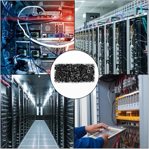 110 Pcs/55 Set Rack Mount Screws and Cage Nuts for Rack Mount Server Cabinet, Black Carbon Steel Rack Screws and Cage Nuts with Washers, M6 x 20 mm for Server Racks, Shelves, Cabinets - Image 7