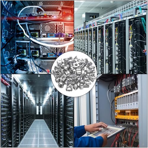 110 Pcs/55 Set Rack Mount Screws and Cage Nuts for Server Cabinet Cage Nuts & Mounting Screws Washer, Carbon Steel Racks Screw for Rack Mount Server Shelves Cabinet - Image 7
