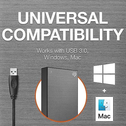 Seagate One Touch, 5TB, Password Activated Hardware encryption, Portable External Hard Drive, Portable External Hard Drive, PC, Notebook & Mac, USB 3.0, Space Gray (STKZ5000404) - Image 4