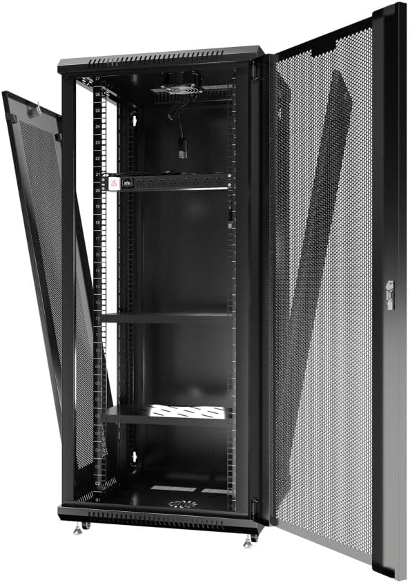 Sysracks 27U Server Rack Cabinet Enclosure | Locking Vented Doors | Network Equipment Rack for Data Centers, IT Rooms, Audio/Video Gear, and Home Offices | for Servers, Routers, Patch Panels - Image 4
