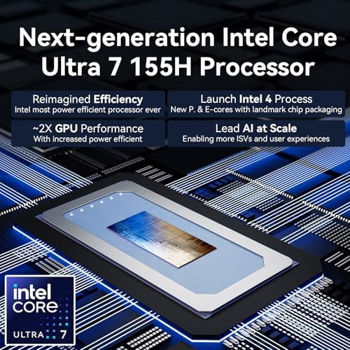 Intel NUC 14 Pro，for ASUS NUC 14 Pro NUC14RVH Revel Canyon AI Mini PC,Core Ultra 7 155H, Intel Arc GPU,AI Ready,32GB DDR5, 1TB SSD, Win 11 Pro, 8K/4K Quad Display/BT 5.3/WiFi 6E/Thunderbolt 4 - Image 3