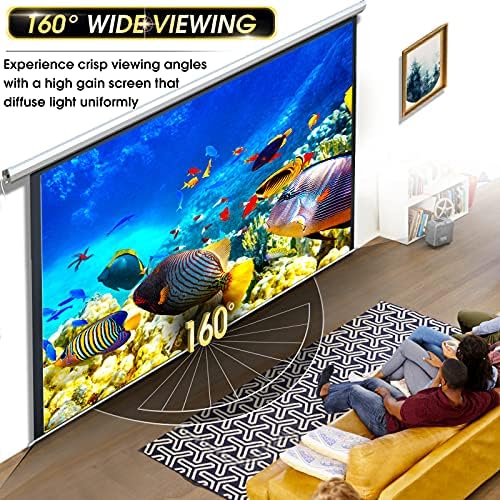 110" Motorized Projector Screen - Indoor and Outdoor Movies Screen 110 inch Electric 16:9 Projector Screen W/Remote Control - Image 6