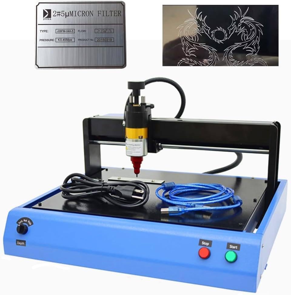 Electric Marking Machine, Desktop Nameplate Tag Marking Tool, Steel Plate Engraving Machine, for Metal&Steel Signs Marking for Al, Iron, Steel 200 * 150MM by Unknown