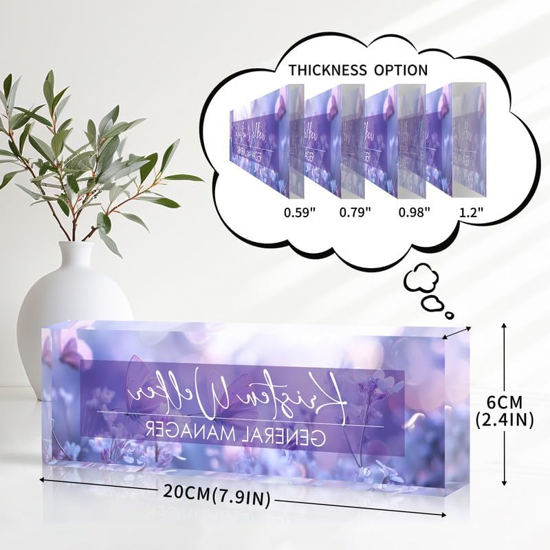 Desk Name Plate Personalized Name Plate for Desk, Office Desk Decor, 3D Style Personalized Plaque Name Plates for Desks Custom Appreciation Gifts for Boss Lady Employee Coworkers (Fantasy Purple) - Image 4
