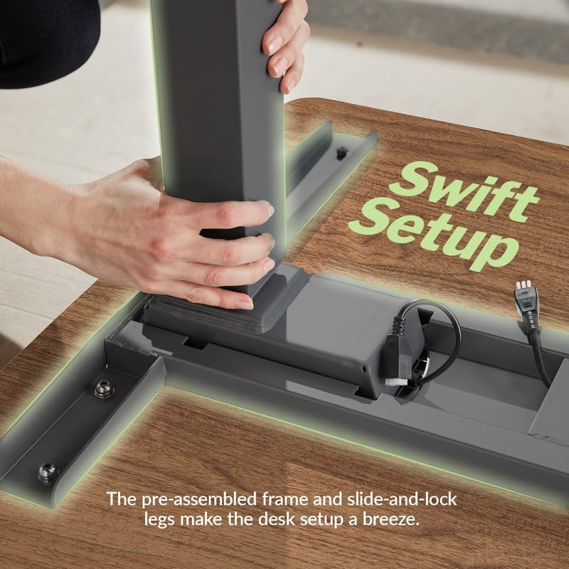 Vari ComfortEdge Electric Standing Desk – 60x30 – Walnut/Slate - Image 5