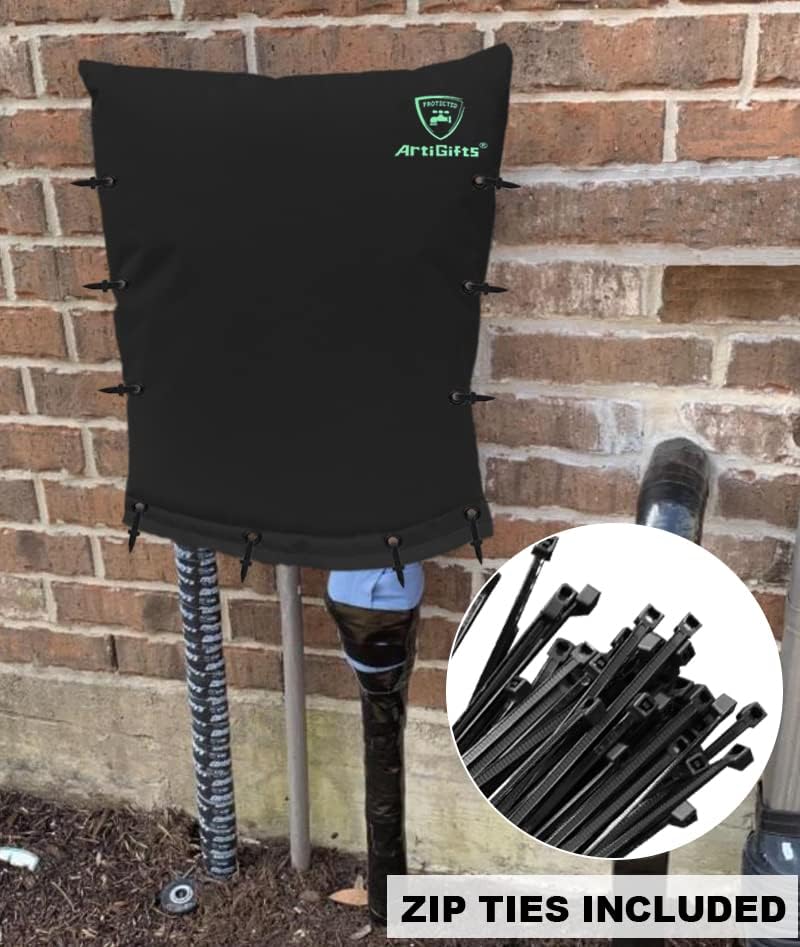 Pro Insulated Pouch - Backflow Insulation Cover for Winter Freeze Protection, Black, 25’’W x 30’’H - Measure Before Purchase - Image 5