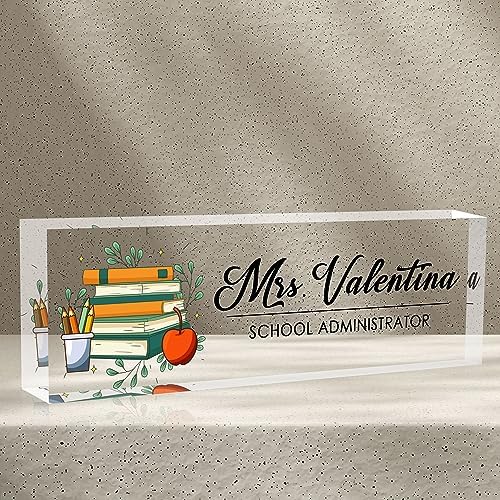 Name Plate for Desk Personalized, The Office Gifts for Teacher, Office Desk Decor Teacher Appreciation Gifts Bulk by AZUFEMOS