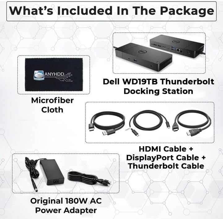 Dell WD19TB Thunderbolt Dock 180W with HDMI, DisplayPort & USB (Renewed) - Image 2