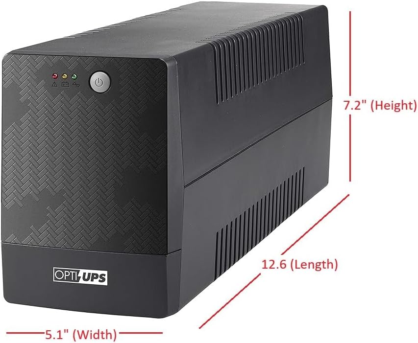 OPTI-UPS (European 230 Volts) Line Interactive UPS Battery Backup with AVR Surge Protection - Uninterruptible Power Supply – Please See Picture (Black, 1500va) - Image 3